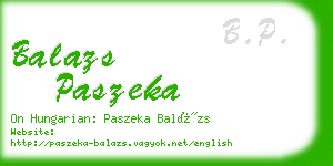 balazs paszeka business card